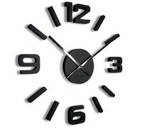 FLEXISTYLE Large Wall Clock DIY Large 3D Wall Clock Modern Design Natural No Ticking Noises Living Room Bedroom Decorative Item Black 50 cm - 75 cm
