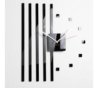 FLEXISTYLE Modern wall clock POINTS, no ticking (Black)