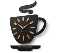 FLEXISTYLE Rustic Wall Clocks Kitchen "Coffee Cup" Wooden - Quiet, Decorative for Kitchen, Cafe & Living Room
