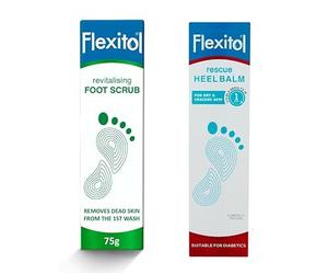 Flexitol Revitalising Foot Scrub 75g + Flexitol Heel Balm 112 g (Pack of 2)