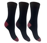 Flexitop Ladies 3 Pack Bamboo Socks - Black H/T