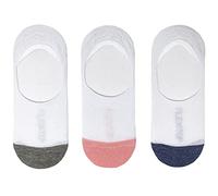 Flexitop Ladies Invisi Liners | 3 Pairs | U.K. Size 4-7| Ladies white no show sock, soft hold, comfortable, gentle grip, sport socks, cushioning (3pk Assorted H&T)