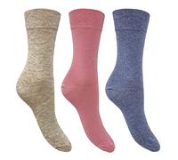 Flexitop Ladies Plain Socks | 3 Pairs | U.K. Size 4-7 | Ladies socks, soft hold, comfort ladies socks, gentle grip socks.