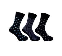 Flexitop Men's Bamboo |Spot Design Socks | 3 Pairs | U.K. Size 6-11 | Soft hold, comfort, soft grip