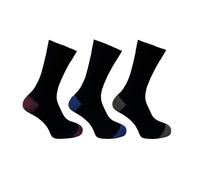 Flexitop Men's - Black Socks with Coloured Heel and Toe | 3 Pairs