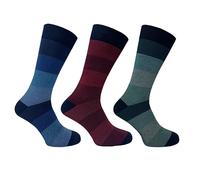 Flexitop Men's Socks | 3 Pairs | U.K. Size 6-11 | Men's socks, soft hold, comfort Men's socks, soft grip (Standard, Multi Stripe)
