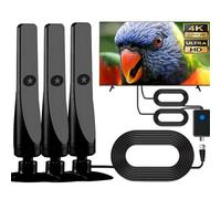 Flexiwave Wavemax TV Antenna 2025 for Indoor Outdoor, Wave Max Long Range Digital TV Antenna for Smart TVs Hdtv Amplifier Signal Booster Supports 4k,1080p Portable Suction Cup Plug Play(3pcs)