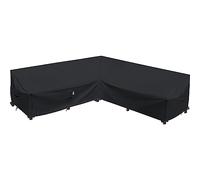 Flexiyard Heavy Duty Outdoor Sectional Sofa Cover, 115"X115" Waterproof 600D Patio Sectional Couch Cover, Lawn Patio Furniture Cover(Midnight Black, V-Shaped-115 x115)