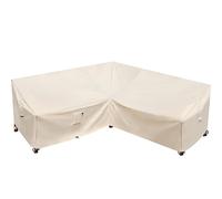 Flexiyard Outdoor Sectional Cover, Heavy Duty Patio Furniture Cover, 85"X85" 5-Seater Waterproof 600D Patio Sectional Cover, 7 FT V-Shaped L-Shape Lawn Outdoor Furniture Cover, Natural Beige