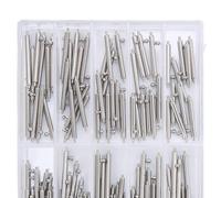 flexman 100Pcs Spring Bar Tool Set, 0.07 Thickness 14mm~24mm Quick Release Spring Bars Strap Link Pins, 10 Types Watch Link Removal Kit