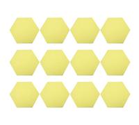 FLEXMAN 12Pcs Self Adhesive Hexagon Acoustic Panels, Polyester Fiber Soundproof Wall Panels for Recording Studios, Offices, Home Studios, Concert Halls, Stages (Yellow)