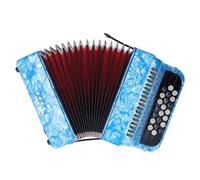 FLEXMAN 22 Key 8 Bass Accordion, Professional Anti Slip Sensitive Button Accordion Musical Instrument with Strap Bag for Beginners Devotees (Sky Blue)