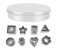 FLEXMAN 24Pcs Cookie Cutters Set, Stainless Steel Portable Cookie Cutters Mold, Round Star Flower Heart Square Rectangle Stainless Steel Cutters for Baking
