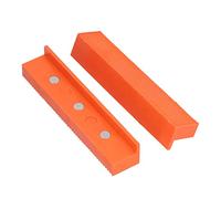 FLEXMAN 2Pcs Jaws Protection Cover, Multiple V Shape Grooves Magnetic Bench Vise Jaw Protectors for Vise Block, Drill Press Vise, Brass Hammer, Clamp (6in)