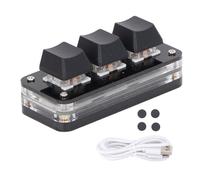 flexman 3 Key Keypad, USB Interface Customized Programmable Switch Onboard Storage Button Gaming Keypad with RGB Light for Wins Rhythm Game
