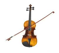 FLEXMAN 4/4 Full Size Violin Set, Handmade Infarctate Wood Retro Color Violin with Violin Bow Rosin Shoulder Rest Tuner for Beginners Adults