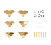 FLEXMAN 6Pcs Guitar Tuning Peg Buttons, Guitar Tuning Peg Caps Tuners Machine Head, Zinc Alloy T Shaped Tuner Heads Replacement for Electric Guitars, Acoustic Guitars (oro)