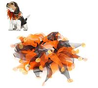 FLEXMAN Decorative Pet Collar, Elastic Band Adjustable Sequined Dog Collar with Lace Bow Tie, Red Green Matching Dress for Dog Festivals Decoration (One Size)