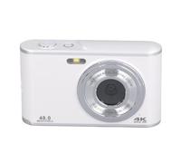 FLEXMAN Digital Camera, 48MP 4K Ultra HD Dual Lens Pocket Camera, 16X Zoom Autofocus Anti Shake 2.4 IPS Display Screen Compact Digital Camera for Travel Boys Girls (White)