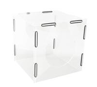 FLEXMAN Enclosed Grinding Dust Box, 7.9X7.9X7.7in Detachable Transparent Acrylic Table Polisher Dust Box with 2 Holes, Dust Hood Dust Cage for Engraving Polishing