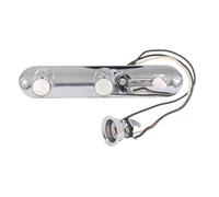 FLEXMAN Fully Loaded Guitar Control Plate, Prewired 3 Way Volume Tone Controls Plate with Harness, Large Alpha Potentiometers for Telecaster (Silver)