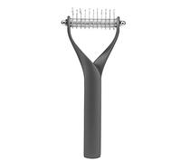 FLEXMAN Pet Grooming Rake, 2 Sided Zinc Alloy Shedding Comb and Dematting Tool, Multifunctional Pet Deshedding Brush for Remove Floating Hair, Open Knots and Comb Hair (S 100x40x0.3cm /