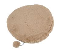 flexman Round Faux Cat Dog Bed Cushion Pad, 11.8Inch Imitation Rabbit Wool Round Pet Sleeping Mat, Cat Tree Tower Replacement Cushion Pad, Antiskid Bottom (Gris)