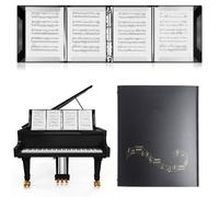 FLEXMAN Sheet Music Folder, 4-Page Expandable, 52-Page Capacity, Detachable A4 Sheet Music Binder, Black