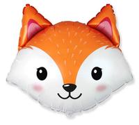 Flexmetal Fox Head 25" Super Shape Foil Balloon Party Decoration, Suitable For Air Or Helium