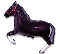 Flexmetal Horse Black 42" Super Shape Foil Balloon Party Decoration, Suitable For Air Or Helium