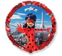 Flexmetal Miraculous Ladybug 18" Round Foil Balloon Party Decoration, Suitable For Air Or Helium