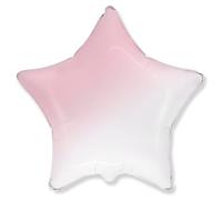 Flexmetal Pastel Gradient Two Tone Pink Blue Foil Balloon Round Heart Star - Suitable for Air or Helium Perfect Birthday Christmas Party Decoration (Gradient Pink Star, 18")