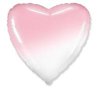 Flexmetal Pastel Gradient Two Tone Pink Blue Foil Balloon Round Heart Star - Suitable for Air or Helium Perfect Birthday Christmas Party Decoration (Gradient Pink Heart, 18")