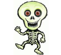 Flexmetal XL Skeleton Bones Halloween Supershape Foil Balloon 40" x 24" Suitable for Air or Helium Perfect Birthday Party Decoration (Green)