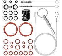 FLEXNOVA Set of 34 oval head keys with key ring for Jura, sealing rings, fully automatic coffee machine, spare parts, sealing set with cleaning brush set for Jura/Krups fully automatic coffee machines