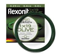 Flexonit Unisex - Adult 10C4050801049186C10 Steel Leader Predator Olive 1 x 19 Sold by the Metre 0.25 mm Length 3 m, Colourful, Normal