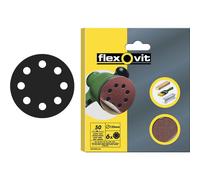 Flexovit 63642526708 Hook & Loop Sanding Discs 125mm Medium 80g Pack of 15