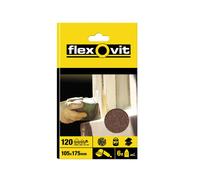 Flexovit 63642526405 Detail Hook & Loop Sanding Sheets 105 x 175mm Fine 120g Pack of 6