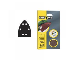 Flexovit 63642526409 Detail Hook & Loop Sanding Sheets 95X145Mm Fine 120G (Pack 6)