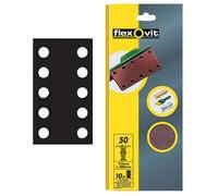 Flexovit 63642526500 1/2 Sanding Sheets 115 x 280mm Perforated Fine 120g Pack of 10