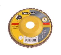 Flexovit 63642527526 Flap Disc For Angle Grinders 115mm 80G Flv27526