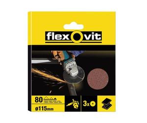 Flexovit 63642527534 Aluminium Oxide Fibre Disc 115mm Medium 50G Pack 3 Flv27534