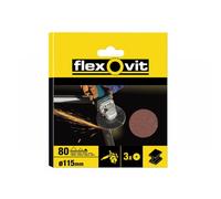 Flexovit Aluminium Oxide Fibre Discs 115mm 80g Pack of 10
