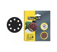 Flexovit 69957389890 Hook & Loop Sanding Discs 125mm Extra Fine 180g Pack of 6