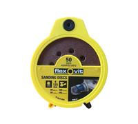 Flexovit 78072747046 Hook Loop Sanding Disc 125mm Assorted Dispenser 50 Flv747046