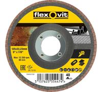 Flexovit 63642527528 Flap Disc For Angle Grinders 125Mm 40G