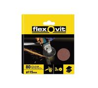Flexovit Aluminium Oxide Fibre Discs 115mm Multi Colour (10 X 80G Fine)