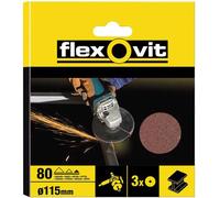 Flexovit Aluminium Oxide Fibre Discs 115mm 80g Pack of 10