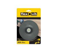 Flexovit Backing Pad For Drill Mount 125mm Multi Colour (125mm X 12mm X 6mm Spindle)