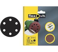 Flexovit 63642526394 Hook & Loop Sanding Discs 150mm Coarse 50g Pack of 6